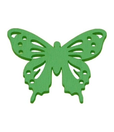 PAPILLONS EN BOIS VERT X 6