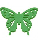 PAPILLONS EN BOIS VERT X 6