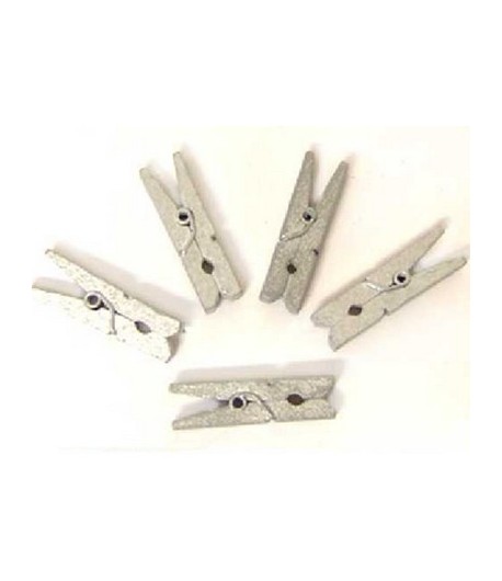 LOT 24 PINCES A LINGE ARGENT 3CM