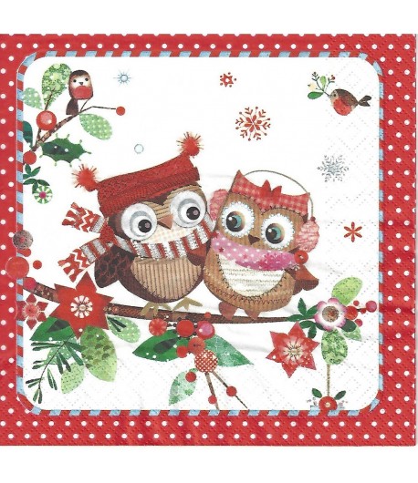 SERVIETTE LES 2 HIBOUX