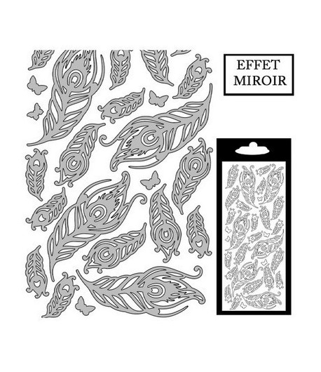 STICKERS PLUMES ARGENT