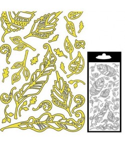 STICKERS FEUILLES OR
