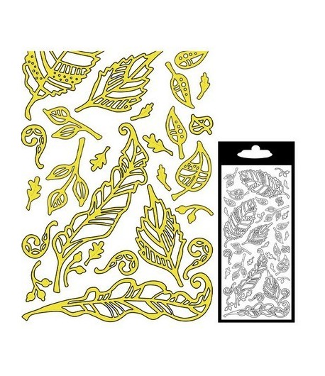 STICKERS FEUILLES OR