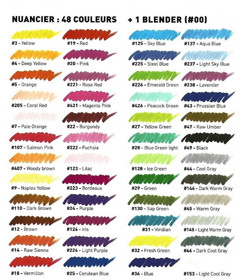 Feutre aquarelle Koi Sakura Brush Pen 48 coloris disponibles