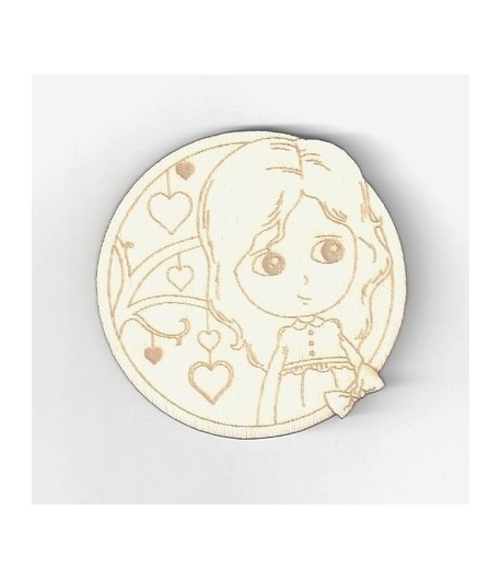 FORME EN BOIS ROND FILLETTE