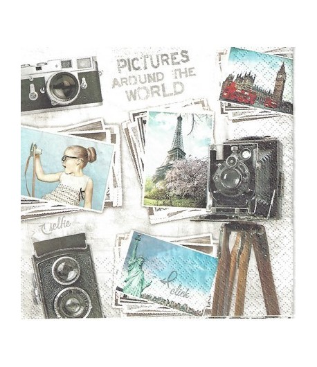 SERVIETTE PHOTOS AUTOUR DU MONDE