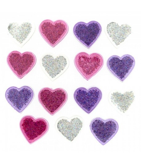 BOUTONS COEURS PAILLETTES X 15