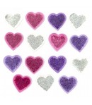 BOUTONS COEURS PAILLETTES X 15