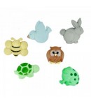BOUTONS ANIMAUX NATURE X 6