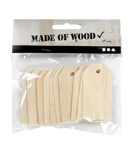 TAG EN BOIS X 10