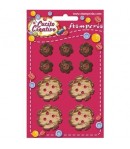 BOUTONS FLEURS EN BOIS X 10 - BL013