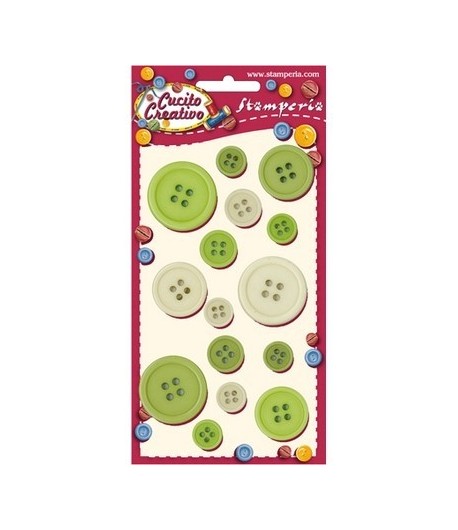 BOUTONS VERTS/GRIS X 15 - BLP006