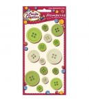 BOUTONS VERTS/GRIS X 15 - BLP006