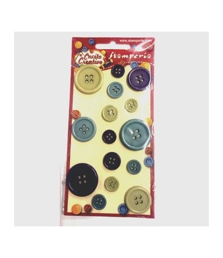 BOUTONS BLEU/VERT X 15 - BLP007