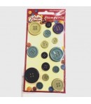 BOUTONS BLEU/VERT X 15 - BLP007