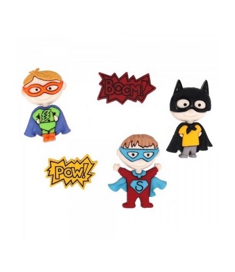 BOUTONS SUPER HEROS X 5