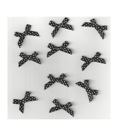 10 NOEUDS NOIRS A POIS BLANCS