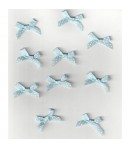 10 NOEUDS BLEUS A POIS BLANCS