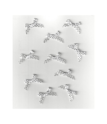 10 NOEUDS BLANC A POIS NOIRS