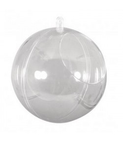 Goutte ouverte en plastique transparent - 17 cm - Boule plastique