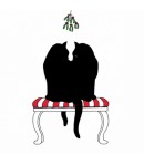 SERVIETTE CHATS SOUS LE GUI