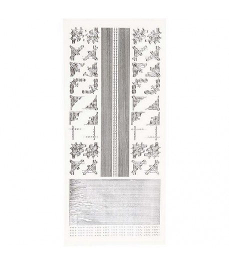 STICKERS LIGNES/COINS ARGENT