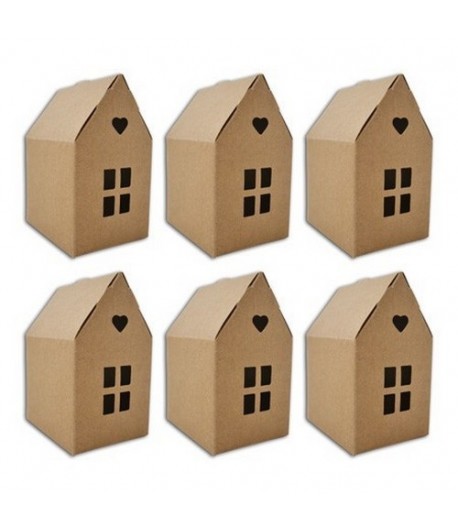 MAISONNETTES A DECORER EN KRAFT X 6