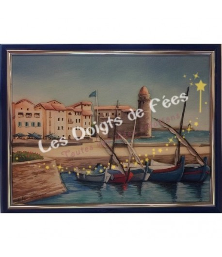 TABLEAU 3D PORT DE COLLIOURES 30X40