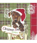 SERVIETTE CHIOT NOEL 2