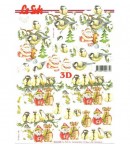 FEUILLE 3D OISEAUX DE NOEL