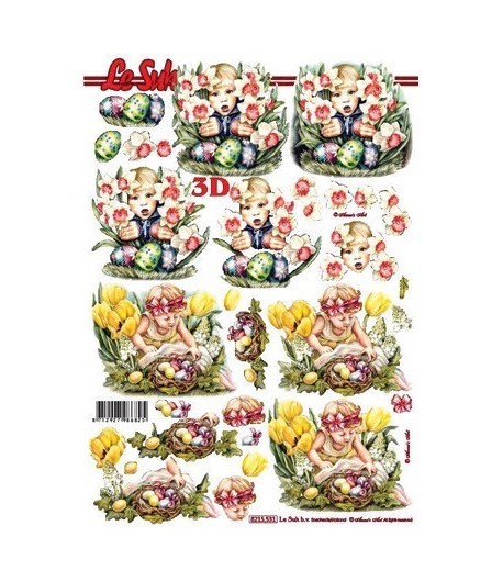 FEUILLE 3D BEBE PAQUES