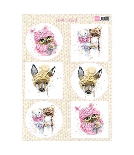 FEUILLE 3D WINTER WOOL ROSE - MARIANNE DESIGN VK9547