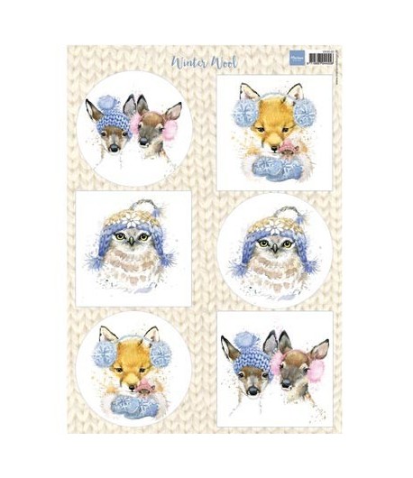 FEUILLE 3D WINTER WOOL BLEU - MARIANNE DESIGN VK9548