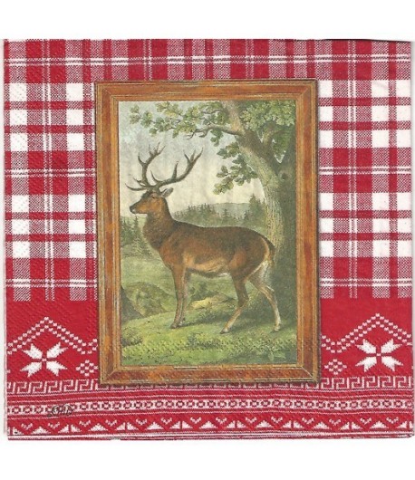 SERVIETTE RENNE DANS LES BOIS
