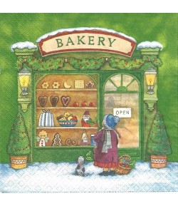 SERVIETTE LA BOULANGERIE VERTE DE NOEL