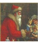 SERVIETTE PERE NOEL ET CADEAUX
