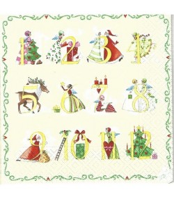SERVIETTE CHIFFRES DE L'AVENT