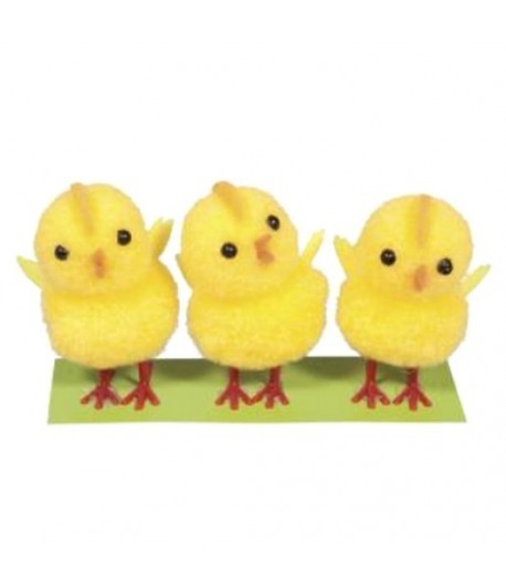 3 MINI POUSSINS 4.5 CM