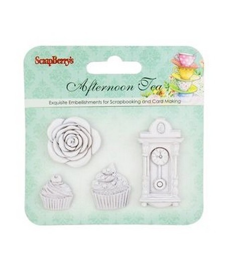 MINIATURES EN RESINE AFTERNOON TEA X 4