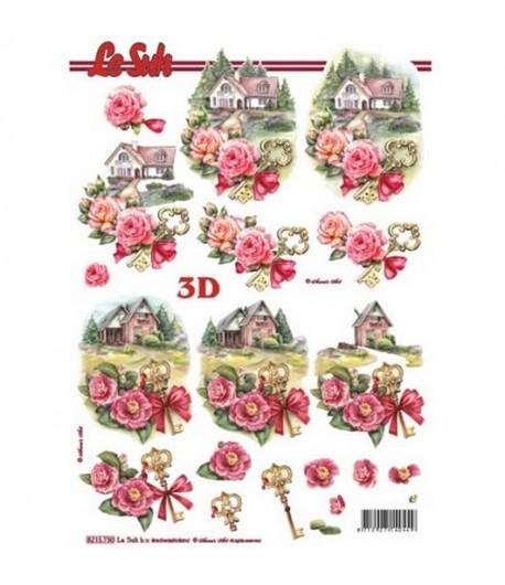 FEUILLE 3D COTTAGE ROSES