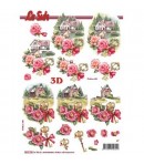 FEUILLE 3D COTTAGE ROSES