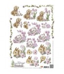 FEUILLE 3D CHAT LAPIN - CD10250