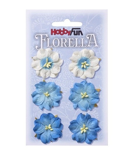FLEURS TONS BLEU X 6 