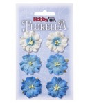 FLEURS TONS BLEU X 6 