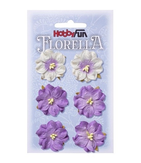 FLEURS TONS MAUVE X 6
