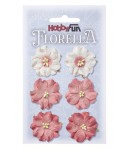 FLEURS TONS ROSE X 6