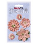 FLEURS TONS VIEUX ROSE X 5 