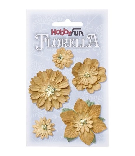 FLEURS TONS BEIGE X 5 