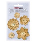 FLEURS TONS BEIGE X 5 