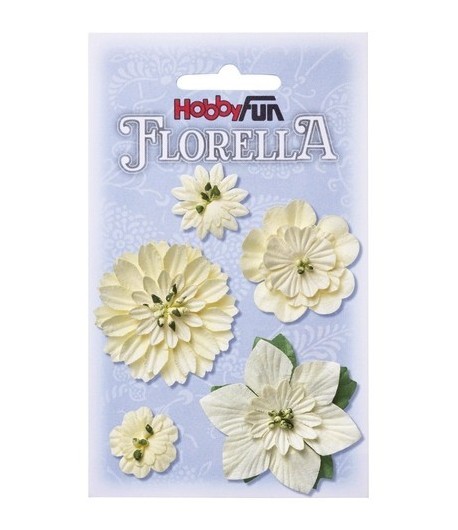 FLEURS TONS CREME X 5